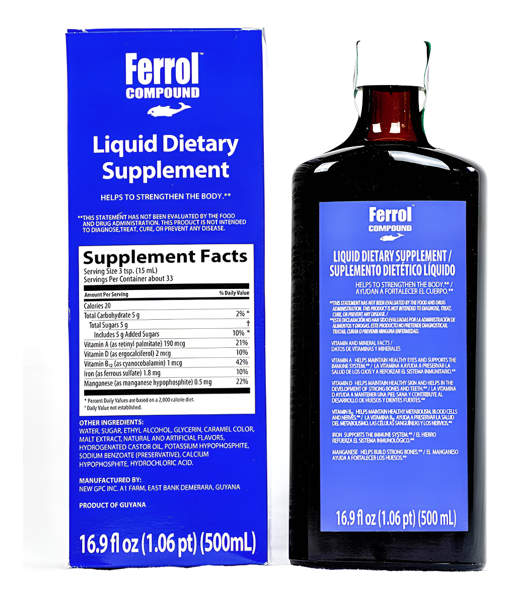 Ferrol Compuesto, Suplemento Multivitamínico Líquido, 16.9 Oz (paquete De 2)
