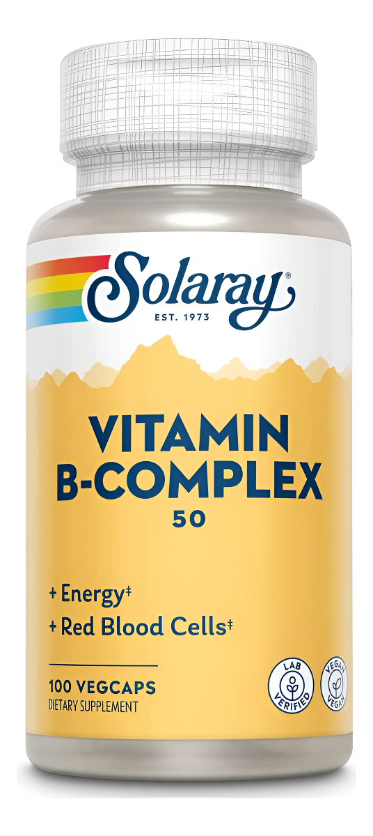 Solaray Suplemento De Complejo B, 50 Mg, 100 Cápsulas Veganas