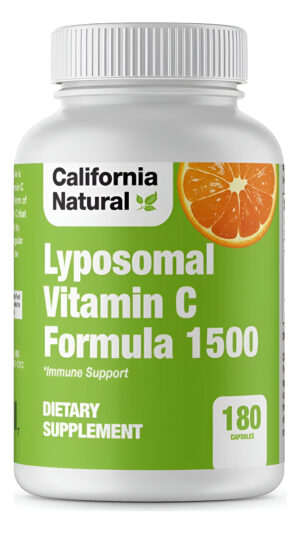 California Natural Vitamina C Liposomal 1500 Mg, Alta Absorción, Apoyo Inmunológico, 180 Cápsulas