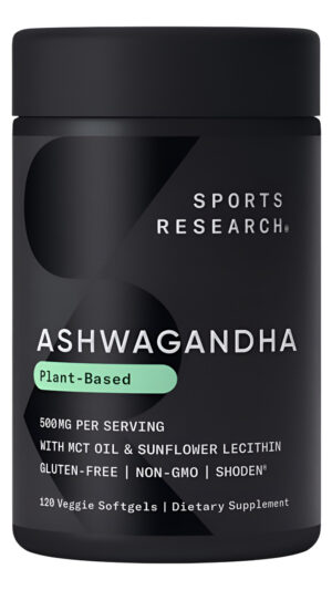 Sports Research® 120 Cápsulas Blandas Ashwagandha Con Aceite De Coco Mct, Adaptógeno Ayurvédico