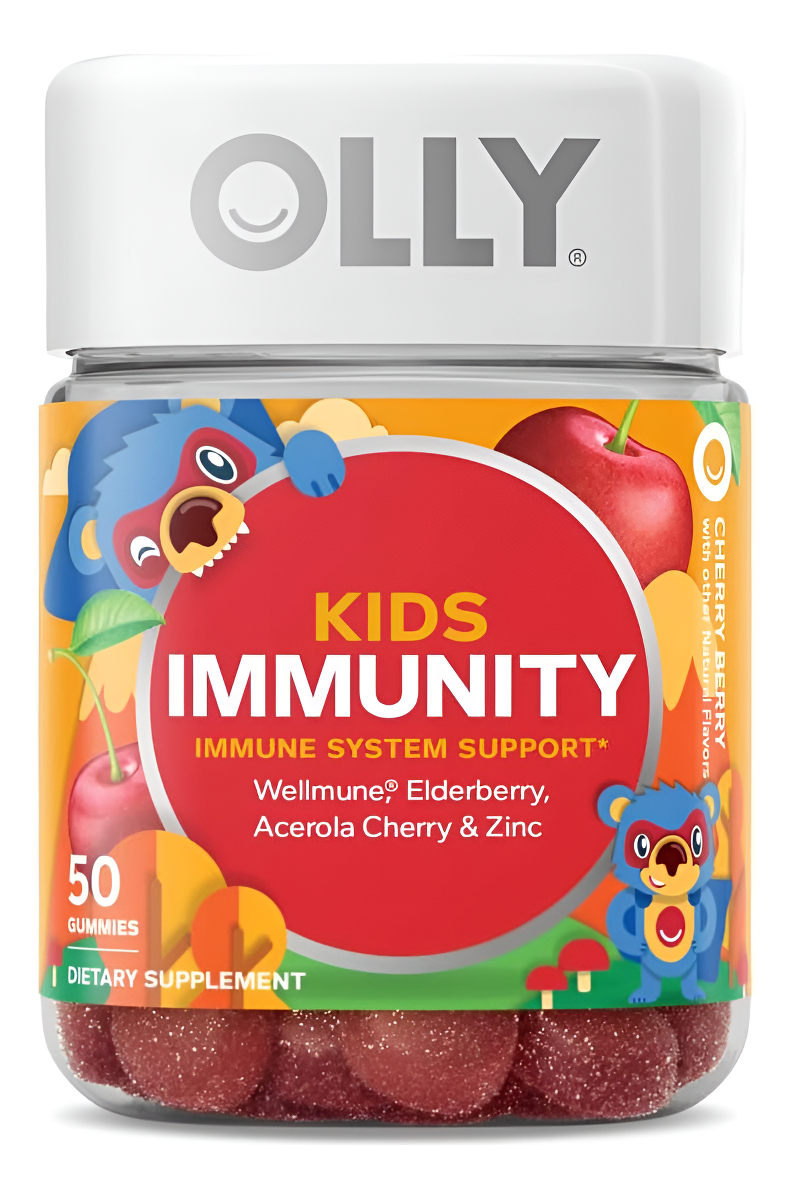 Suplemento Probiótico Multivitamínico Olly Kids, Mighy Immunity, 50 Gomitas De Sabor Natural