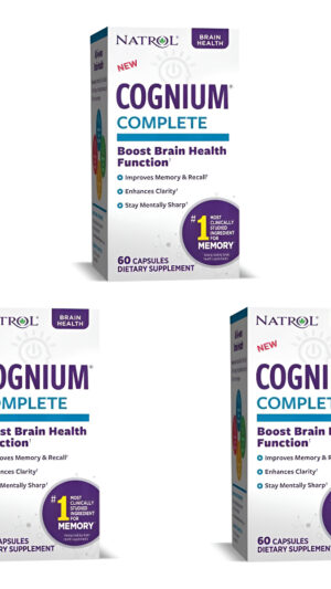 Natrol Cognium Complete, Suplemento Dietético Brain Health, Mejora La Memoria Y La Claridad, Sin Medicamentos, 100 Mg,