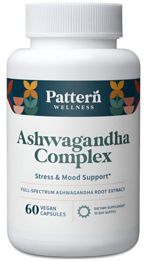 Pattern Wellness Complejo Ashwagandha - Ksm-66 Y Extracto De Pimienta Negra - Sin Omg - 60 Cápsulas