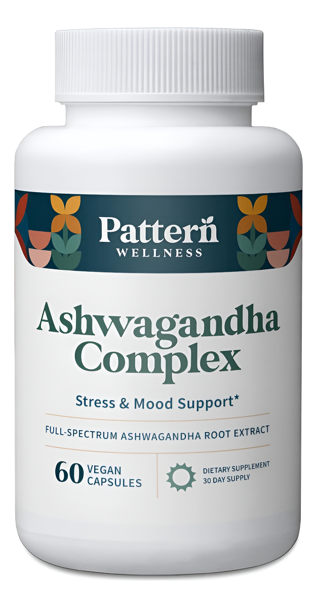 Pattern Wellness Complejo Ashwagandha - Ksm-66 Y Extracto De Pimienta Negra - Sin Omg - 60 Cápsulas
