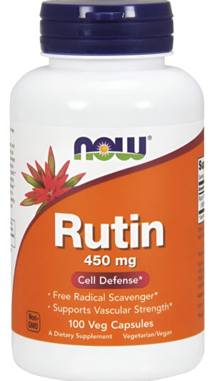 Now Suplementos, Rutina (sophora Japonica) 450 Mg, Eliminador De Radicales Libres*, Defensa Celular*, 100 Cápsulas Vege