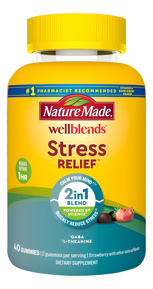 Nature Made Wellblend 60 Gomitas Con L-teanina De 200 Mg Y Gaba 100 Mg, Para Ayudar A Reducir El Estrés