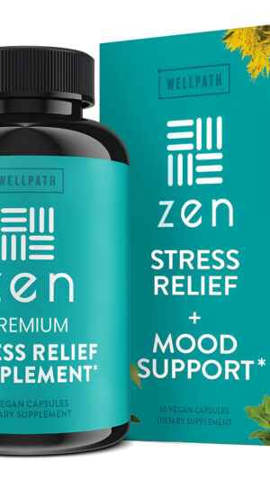Zen Suplemento Premium De Alivio Del Estrés Y La Ansiedad - Fórmula Natural De Hierbas - 60 Cápsulas De Vegetales