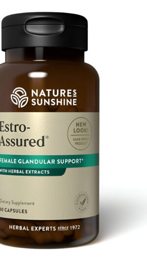 Nature's Sunshine Estro-assured, Suplemento Para Apoyo Glandular Femenino, 60 Cápsulas