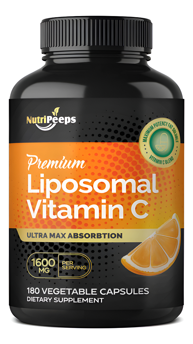 Nutripeeps Vitamina C Liposomal 1600 Mg, 180 Cápsulas, Absorción Ultra Máxima, Píldoras Vit C Solubles En Grasa