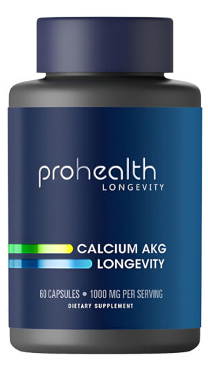 Prohealth Calcio Akg Longevity (alfa Cetoglutarato) (1,000 Mg Por Porción De 2 Cápsulas, 60 Cápsulas). Apoya La Energía