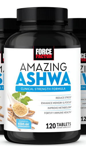 Force Factor Ashwa Increíble Para Aliviar El Estrés, La Memoria, La Concentración Y El Apoyo Inmunológico, Suplemento D