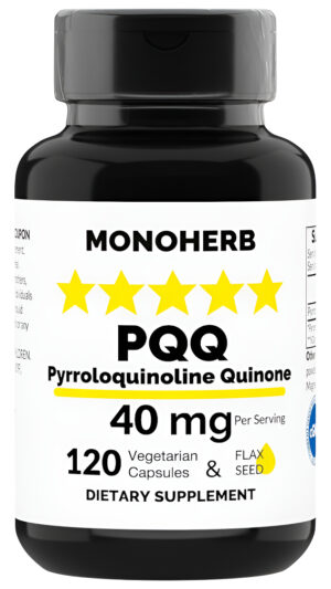 Pqq 40 Miligramos - Suplemento Pqq, Pirroloquinolina Quinona, 120 Cápsulas Con Omega 3