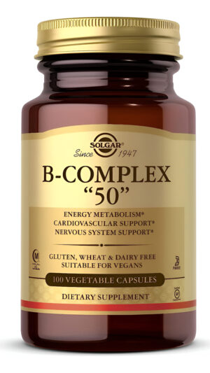 Solgar B-complex  50  - 100 Cápsulas Vegetales Sin Omg, Vegano, Sin Gluten 100 Cápsulas