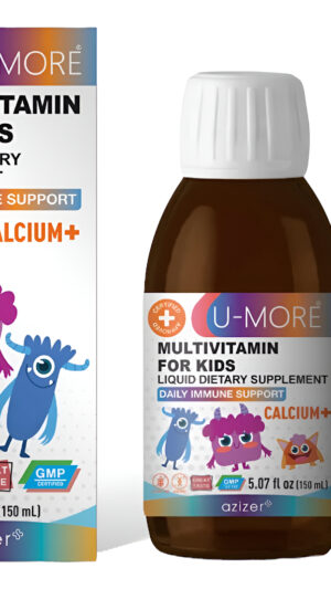 U-more Jarabe Multivitamínico Para Niños Con Calcio Y Vitaminas Energía Y Apoyo Inmunológico, 5.07 Onzas Líquidas