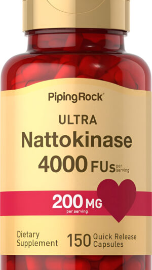Piping Rock Nattokinase 4000 Fu | 200mg | 150 Cápsulas | Sin Omg, Sin Gluten