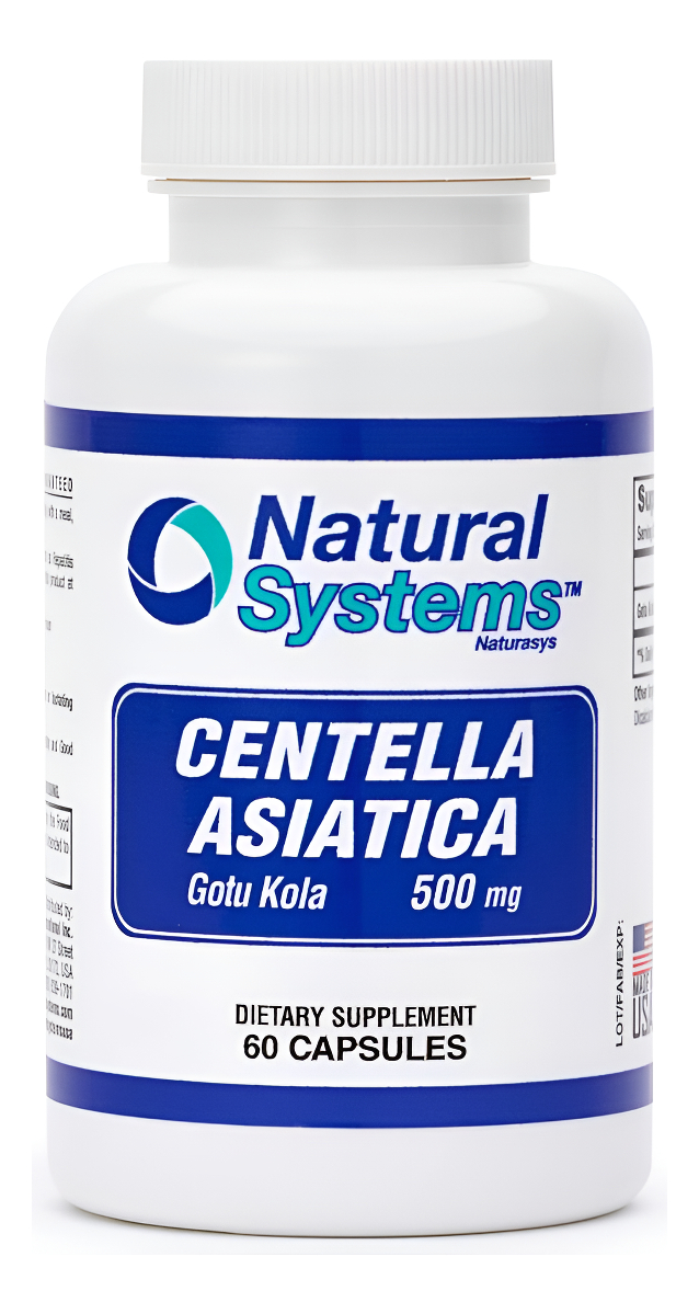 Natural Systems, 60 Cápsulas De Centella Asiatica (gotu Kola) De 500 Mg, Suplemento Dietario