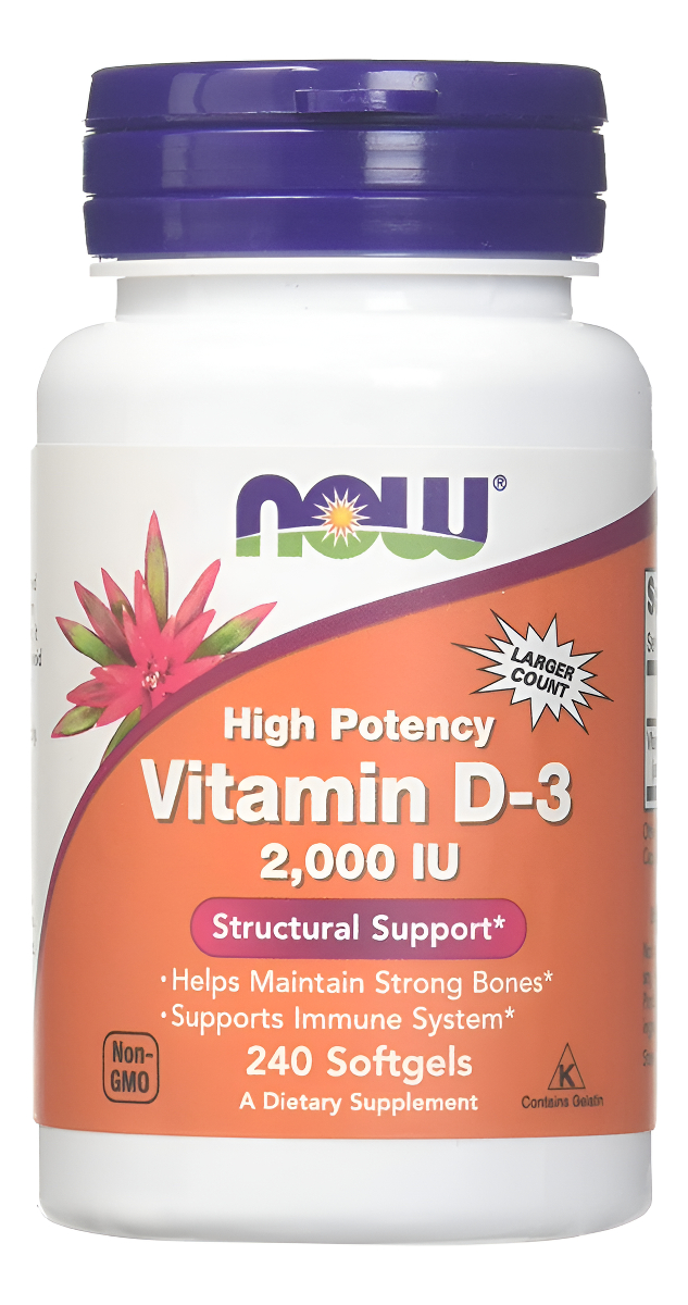 Now Foods - Vitamina D-3 2000 Ui, 240 Cápsulas Blandas