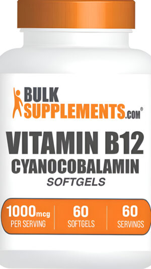 Bulksupplements Vitamina B12 1000 Mcg 60 Cápsulas Blandas Como Cianocobalamina, Suplemento De Vitamina B12