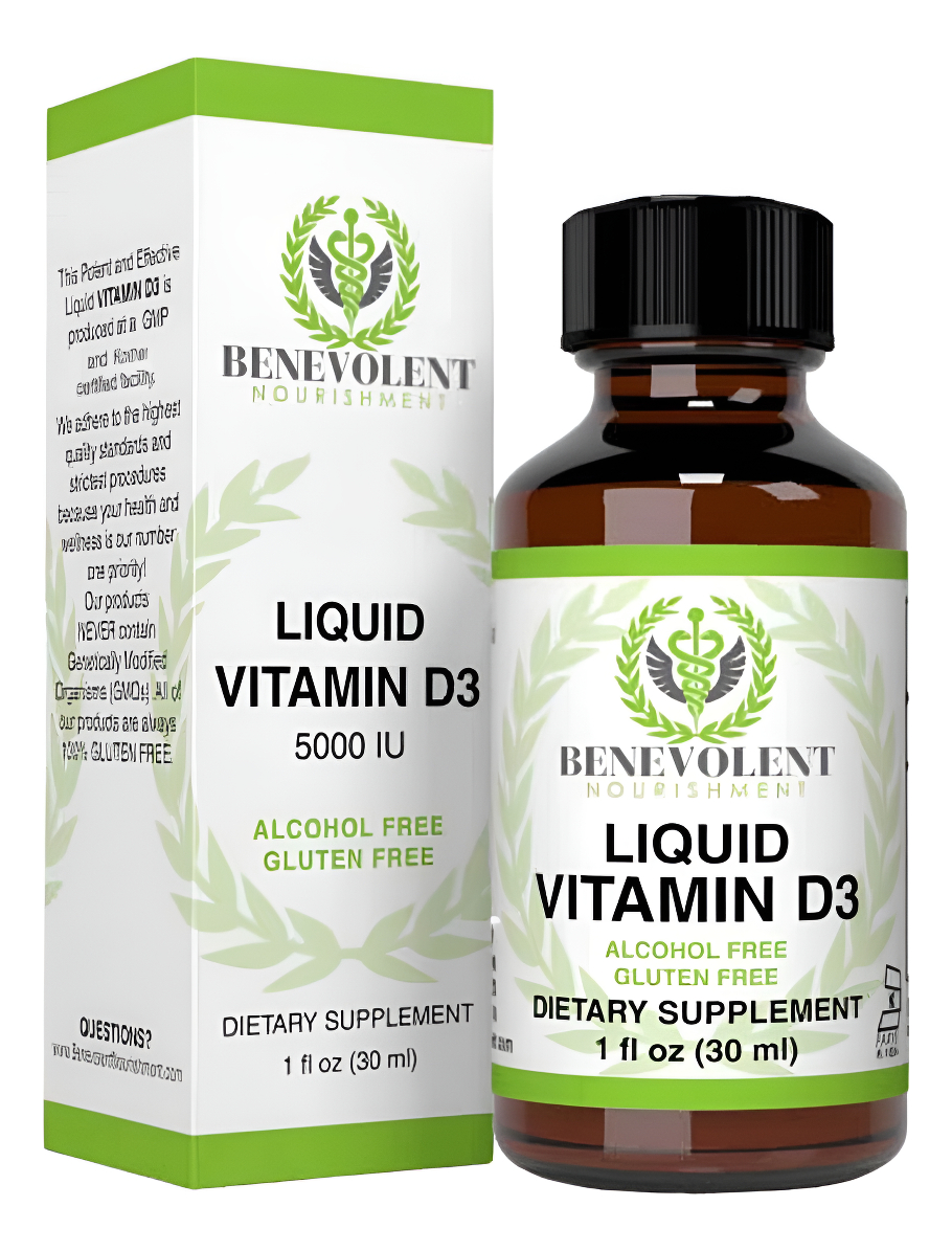 Nutrición Benevolente La Vitamina D3 Cae 5000 Ui Potente Y