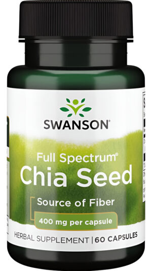 Swanson Semillas De Chía, Espectro Completo, 400 mg 60 Cápsulas