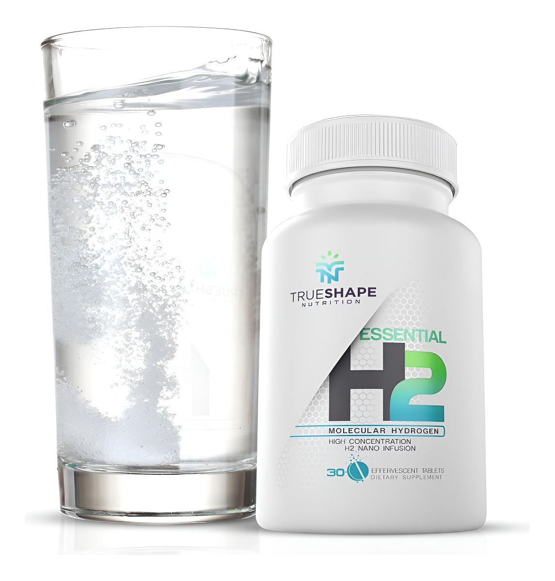 Essential H2 - Tabletas De Hidrógeno Molecular Efervescente Para Suplemento Nutricional De Agua (sin Sabor, 30 Porcione