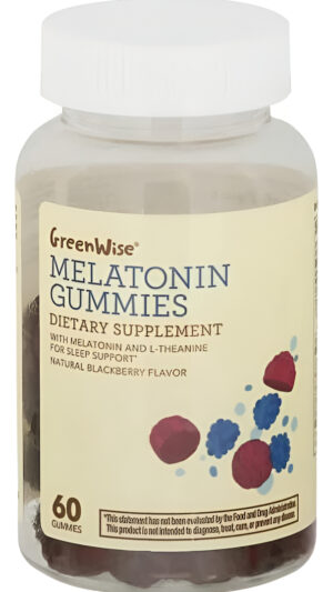 Greenwise Suplemento De Melatonina Y L-teanina En 60 Gomitas Masticables Sabor A Mora