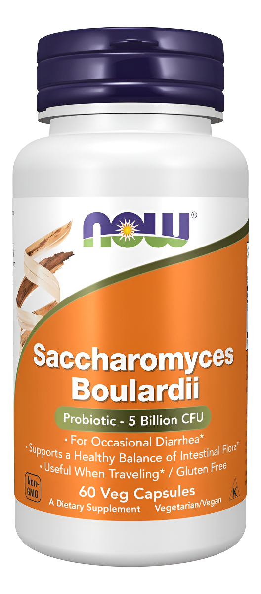 Now Suplementos, Saccharomyces Boulardii, 5 Mil Millones De Ufc De Probióticos, 60 Cápsulas Vegetales