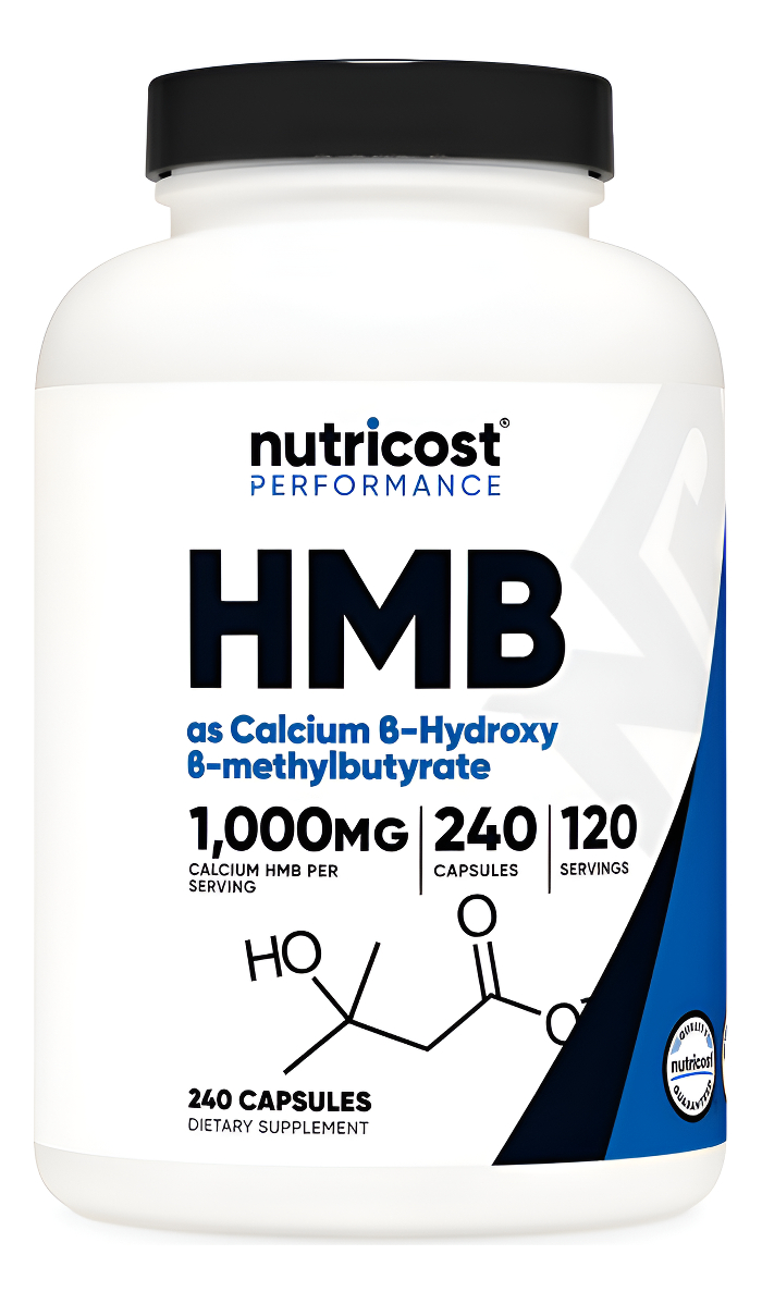 Nutricost Hmb (beta-hidroxi Beta-metilbutirato) 1000 Mg (240 Cápsulas), 500 Mg Por Cápsula, 120 Porciones, Sin Gluten Y