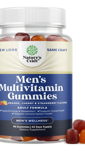 Natures Craft 90 Gomitas Multivitamínicas Para Hombre Con Zinc Y Biotina, Sin Gluten