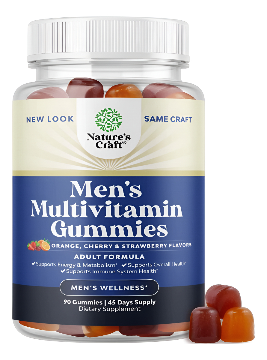 Natures Craft 90 Gomitas Multivitamínicas Para Hombre Con Zinc Y Biotina, Sin Gluten