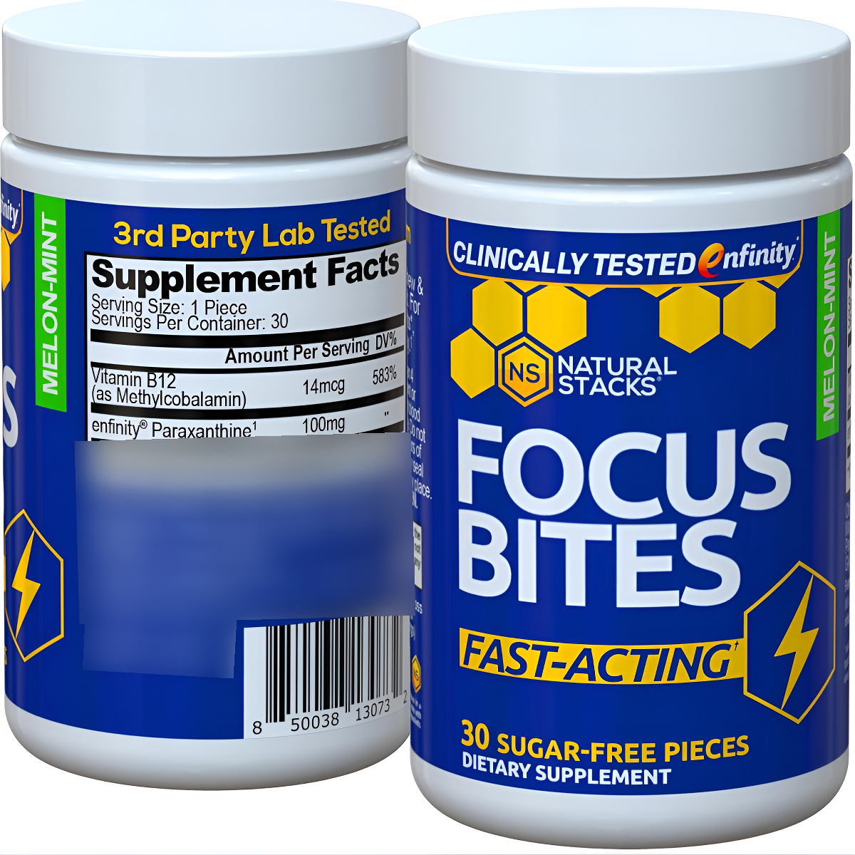 Natural Stacks Focus Bites Para La Productividad Y La Cognición - Suplemento De Paraxantina - 30 Comprimidos