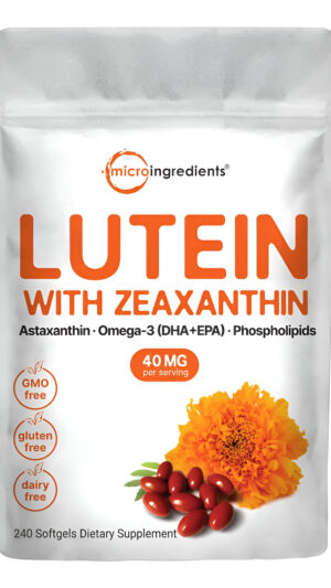 Micro Ingredients 240 Cápsulas Blandas De Luteína Y Zeaxantina De 40 Mg