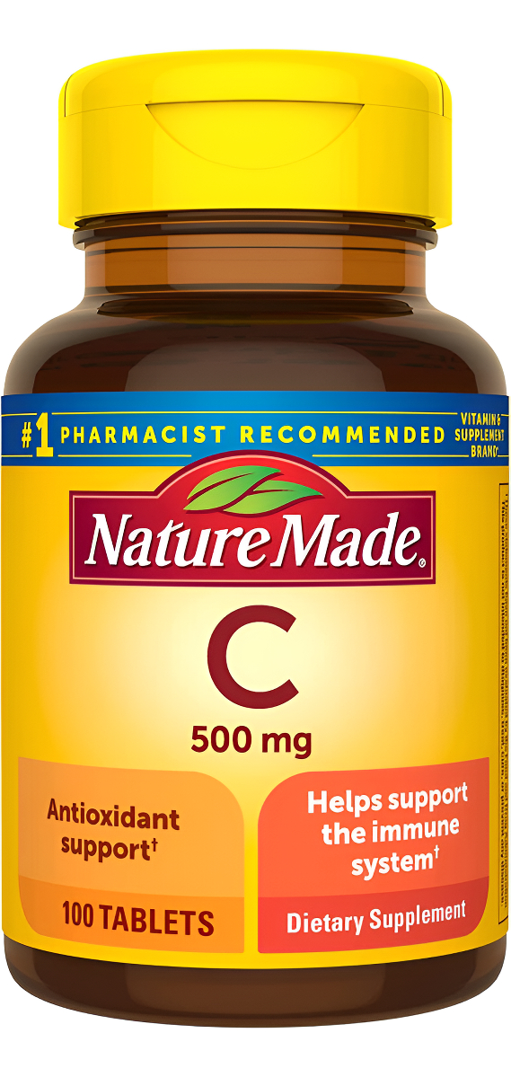 Nature Made Vitamina C 500 Mg, Suplemento Dietético Para Apoyo Inmunológico, 100 Tabletas