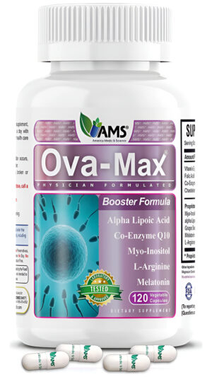 America Medic & Science Vitaminas Prenatales Ova-max Para Mujeres (120 Cápsulas) Aumentan La Fertilidad Y La Ovulación