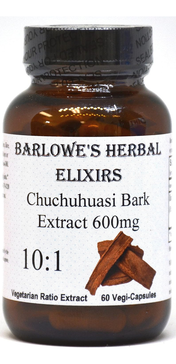 Barlowe's Herbal Elixirs Extracto De Corteza De Chuchuhuasi -10: 1-60, Cápsulas Vegetales De 600 Mg