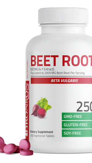 Bronson Raíz De Remolacha 2000 Mg Extra Fuerte 2000 Mg Por Porción, Promueve Una Circulación Saludable Que Apoya La Sal