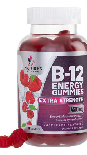 Nature's Nutrition Gomitas Energéticas De Vitamina B12, Extra Fuerte, 4500 Mcg