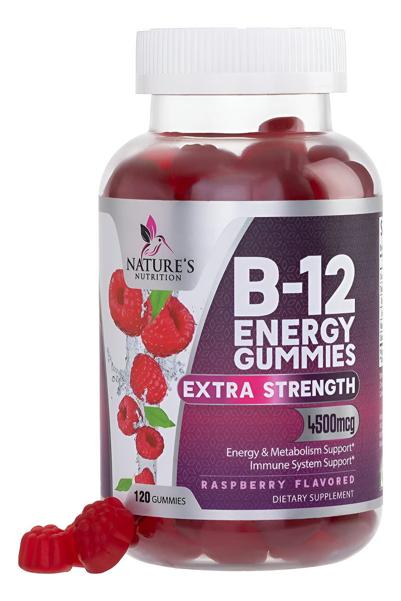 Nature's Nutrition Gomitas Energéticas De Vitamina B12, Extra Fuerte, 4500 Mcg