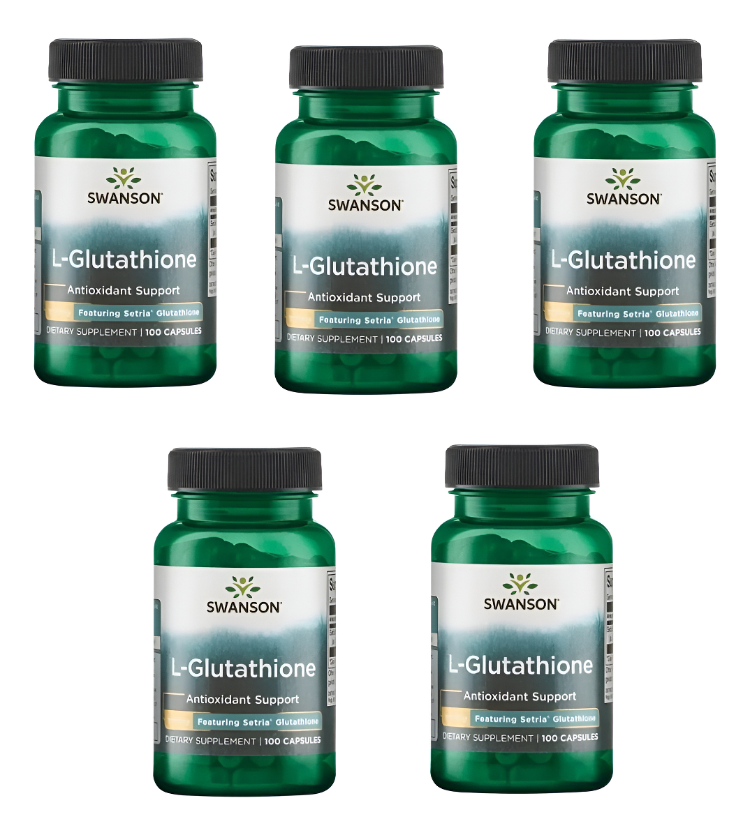 L-glutathione 100 Caps 100 Mg De Swanson X 5 Unidades