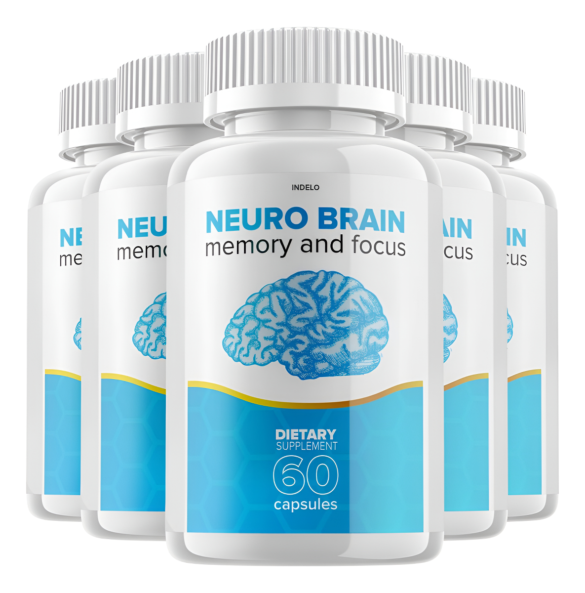 Paquete De 5 Suplementos Para El Cerebro Y La Concentración, Enfoque De Memoria Neuro Cerebro Y Apoyo Cognitivo, Pastil