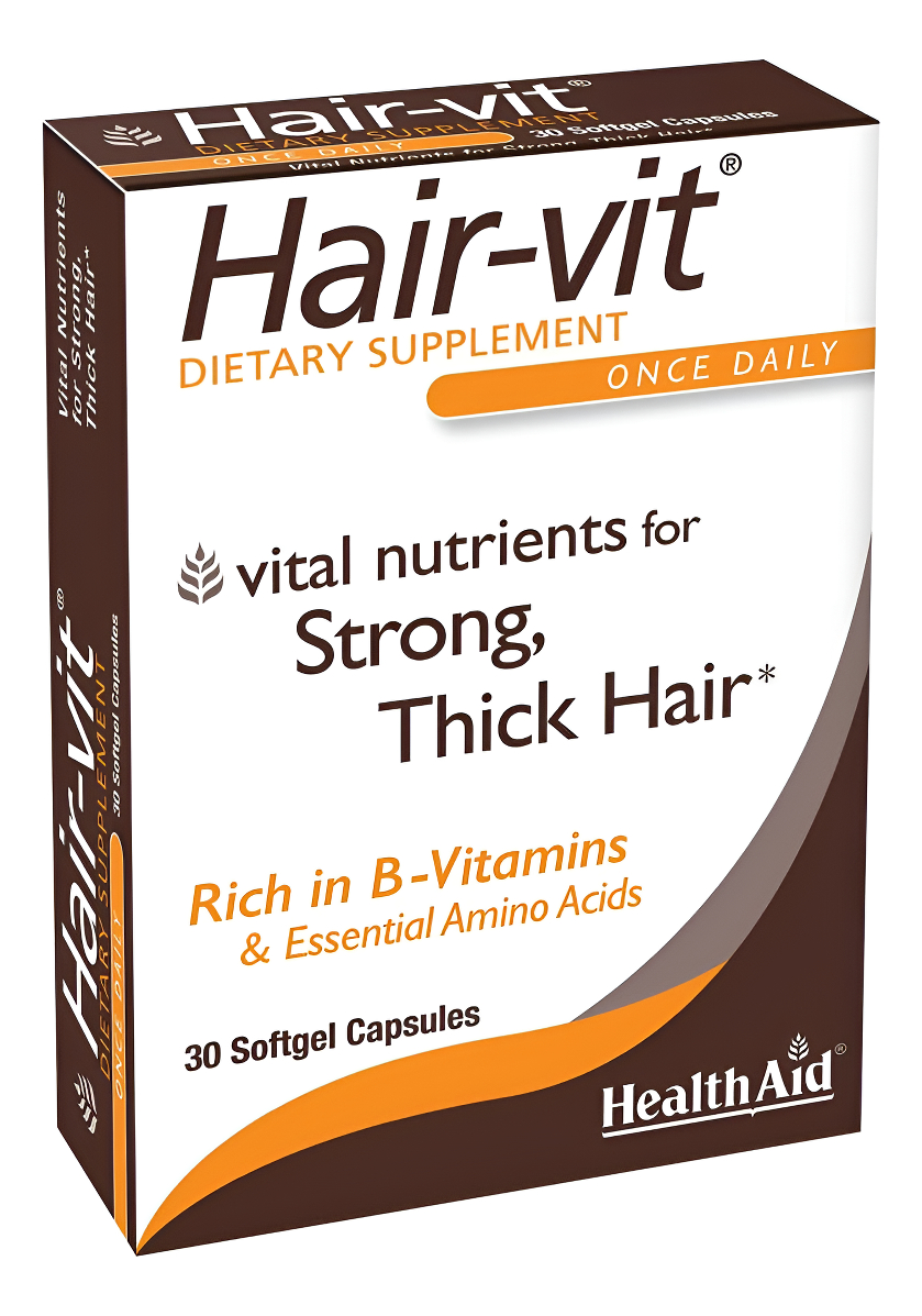 Hair-vit, 30 Cápsulas, Una Vez Al Día, Nutrientes Vitales Para Cabello Fuerte, Grueso Y Brillante, Rico En Vitaminas B