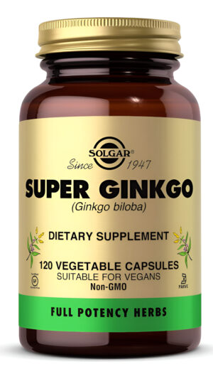 Solgar Super Ginkgo, 120 Cápsulas Vegetales  Potencia Completa (fp)  Antioxidante Y Apoyo Del Sistema Nervioso