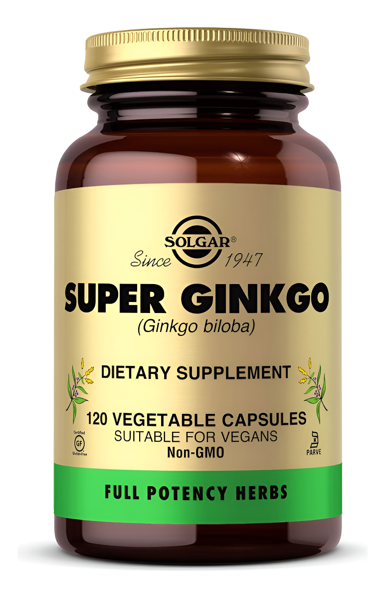 Solgar Super Ginkgo, 120 Cápsulas Vegetales Potencia Completa (fp) Antioxidante Y Apoyo Del Sistema Nervioso