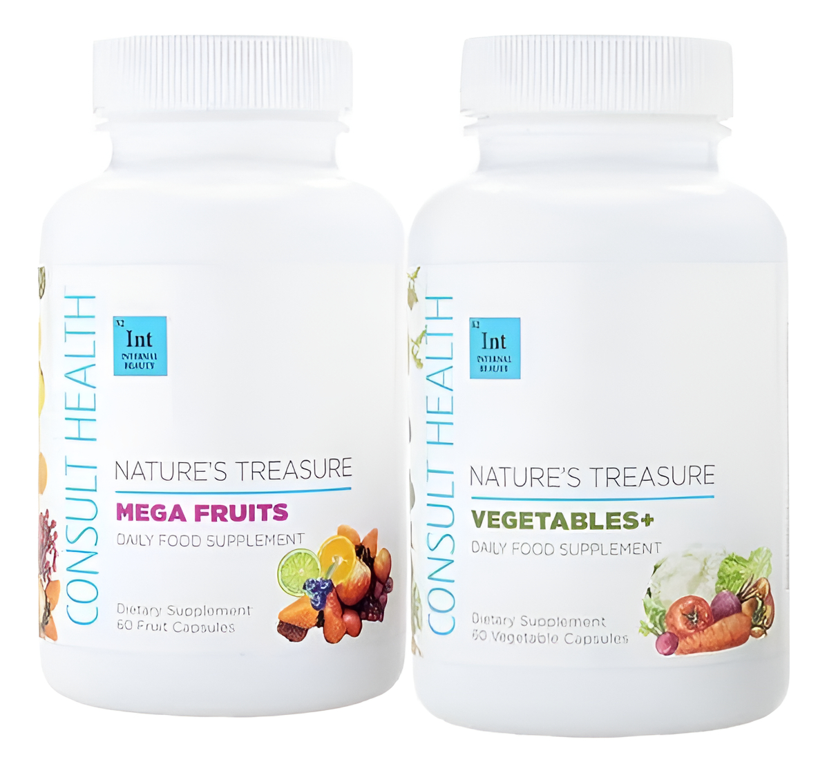 Consult Health Nature's Treasure Mega Fruit & Vegetable Suplemento Dietético Duo - 60 Cápsulas De Frutas Y 60 Verduras