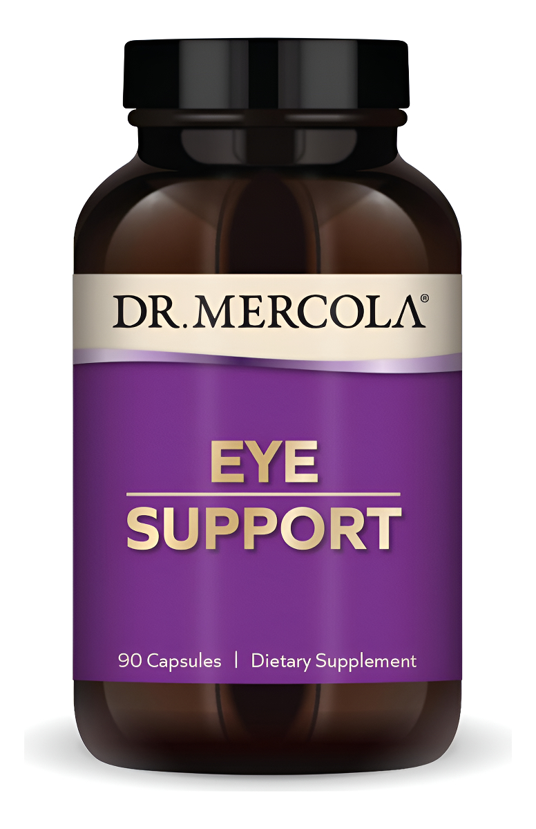 Dr. Mercola, Soporte Para Los Ojos Con 10 Mg De Suplemento Dietético De Luteina, 90 Cápsulas