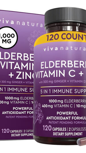 Viva Naturals Baya De Saúco Con Vitamina C Y Zinc Para Adultos Con Vitamina D3 5000 Ui