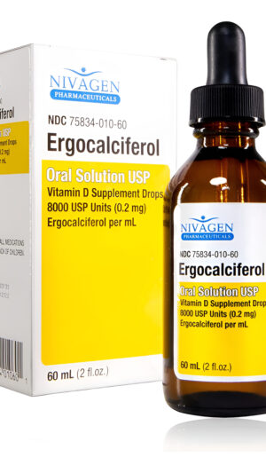 Nivagen Gotas Líquidas De Vitamina D2 Como Ergocalciferol, Absorción Más Rápida, 400iu, 2 Fl. Oz.