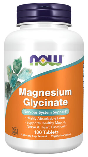 Now Suplementos Glicinato De Magnesio 180 Tabletas