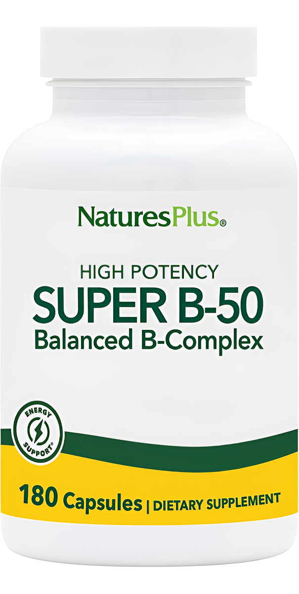 Nature's Plus Super B 50 Balanced B Complex 180 Cápsulas Veg