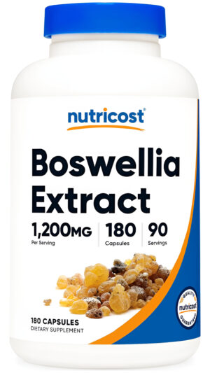 Nutricost Boswellia Extract 65% Cápsulas De Ácido Boswélico (1,200 Mg) (180 Cápsulas) - Sin Gluten, Sin Omg, Vegetarian